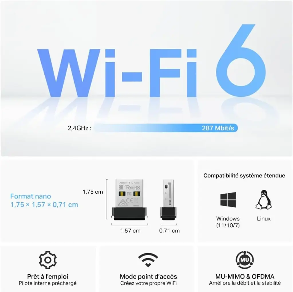 Clé USB Wi-Fi 6 