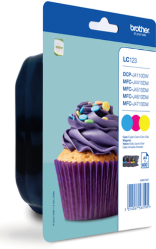3 Cartouches Brother LC 123 couleurs