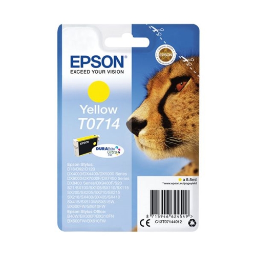 Cartouche Epson yellow guépard T0714