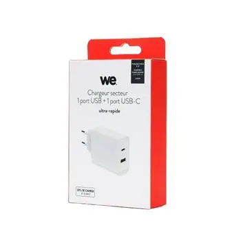 Chargeur USB C 65 W avec 1 port USB-C et USB-B charge rapide  