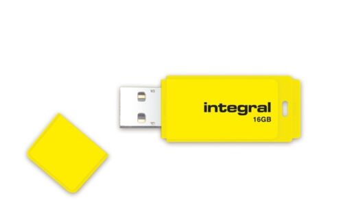 Clé usb fluo jaune 16go.