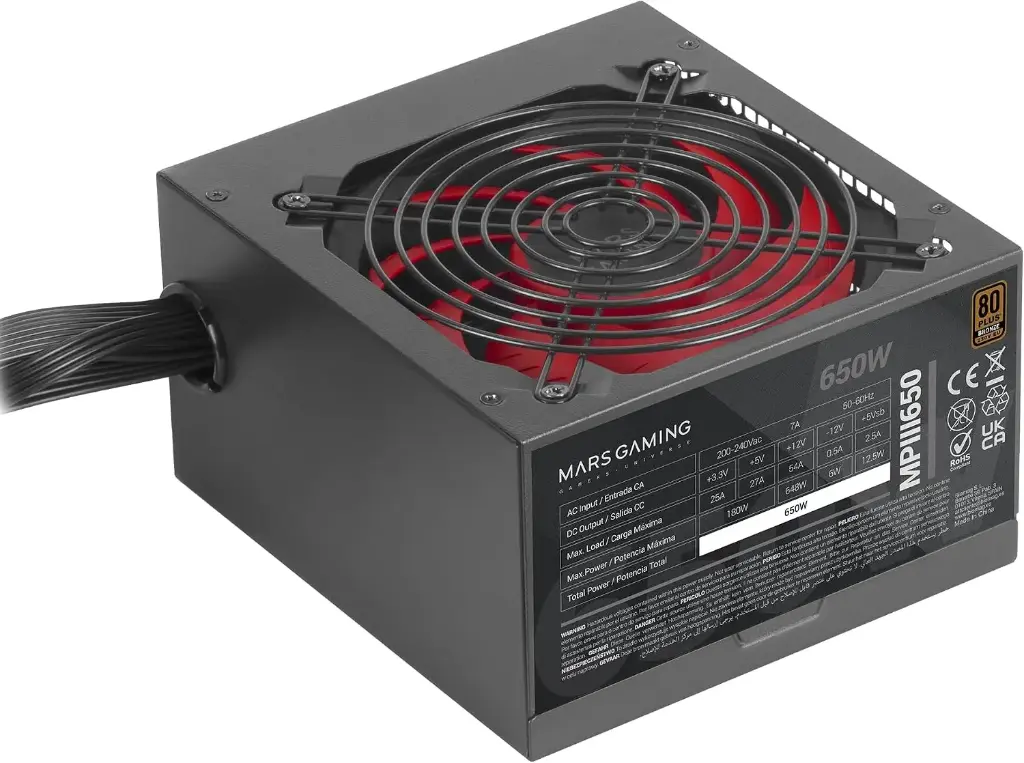 Alimentation ATX 650W Gaming, 80 Plus Bronze, Noir 