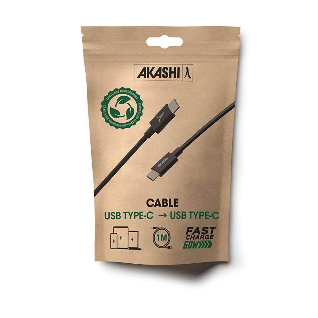 Câble USB-C NOIR 60W 1M USB-C RECLYCLE NR