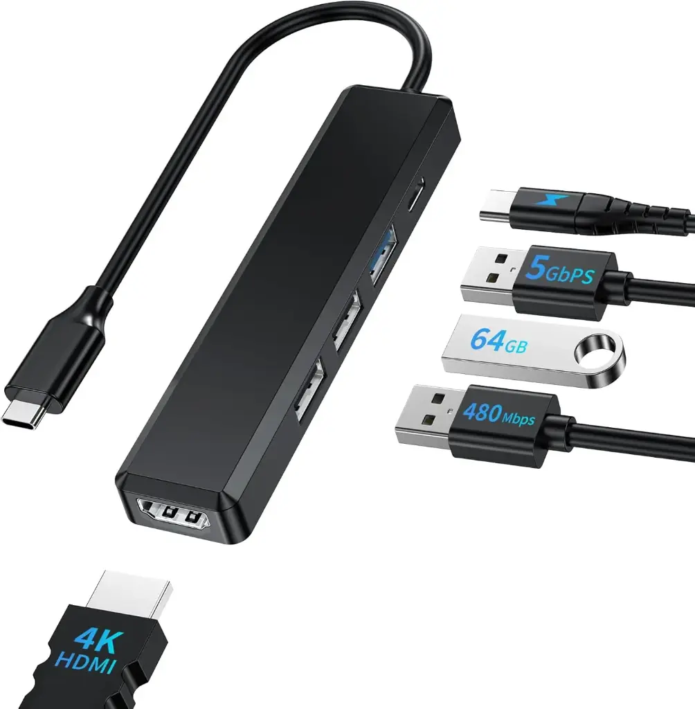 Hub USB-C vers HDMI, 5 en 1