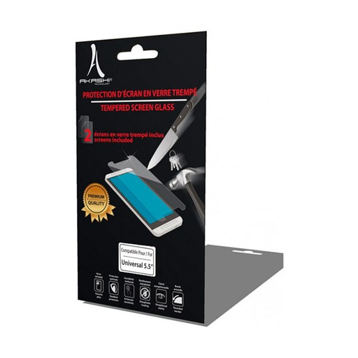[VERRE2] 2 protections d'écran en verre trempé universel 5.5" 