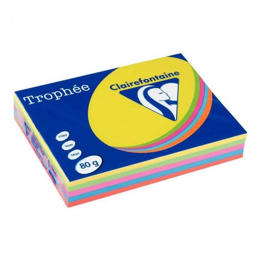 [pap5] 500 feuilles A4 assorties intense 80g Clairefontaine