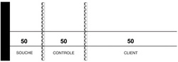 [BLOC2] 1 Bloc passe-partout, 50*150 mm, 3 coupons ,blanc