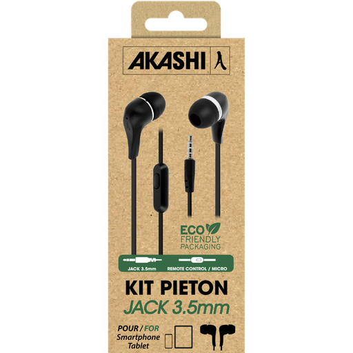 [son31] kit pieton intra auriculaire+ micro noir