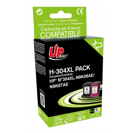 [uph304xlnc] PACK 2 CARTOUCHES COMPATIBLESUPRINT H-304XL BK/CL 