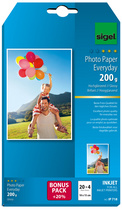 [papho3] sigel Papier photo jet d'encre Everyday, 10 x 15 cm, blanc