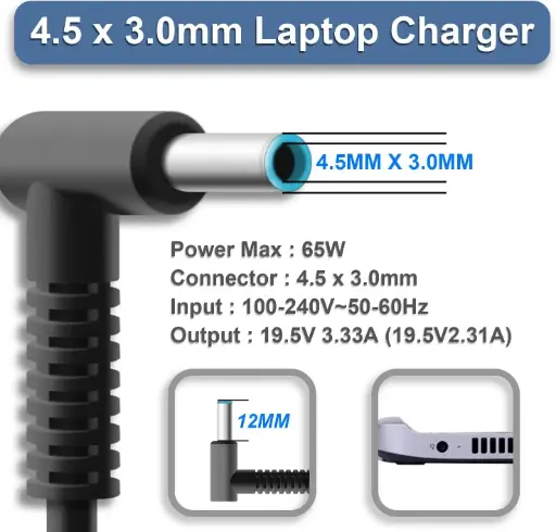 [charg3] Chargeur ordinateur portable 19,5V, 65W, 45W