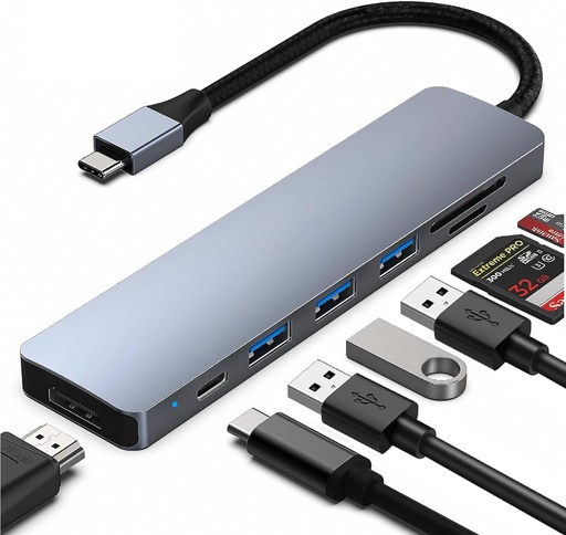 [hub9] Hub USB C 7 en 1 USB-C HDMI