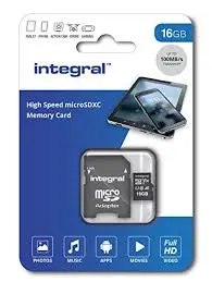 Carte mémoire micro SD 16 GB INTEGRAL