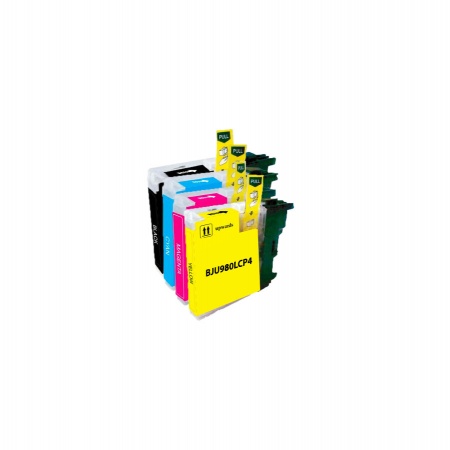 4 CARTOUCHES COMPATIBLE BROTHER LC980/985/1100 – uprint