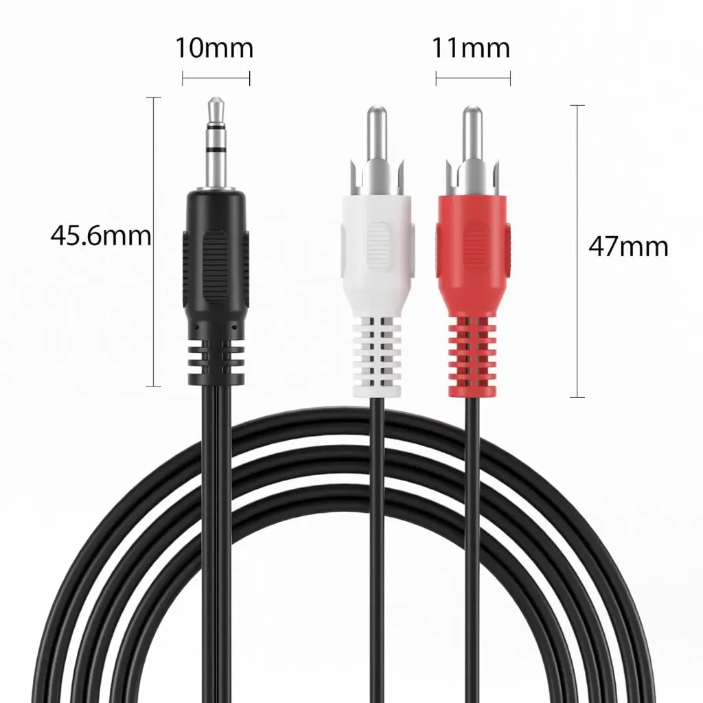 Câble audio stéréo jack 3,5 mâle – 2 x RCA mâle 10 mètres
